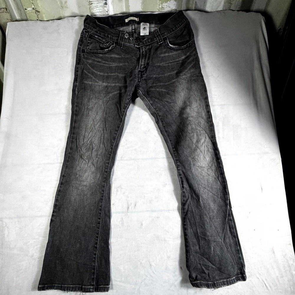 Levis 542 Low Flare Jeans Womens 12M Black Denim Dark Wash Cotton Stretch Casual